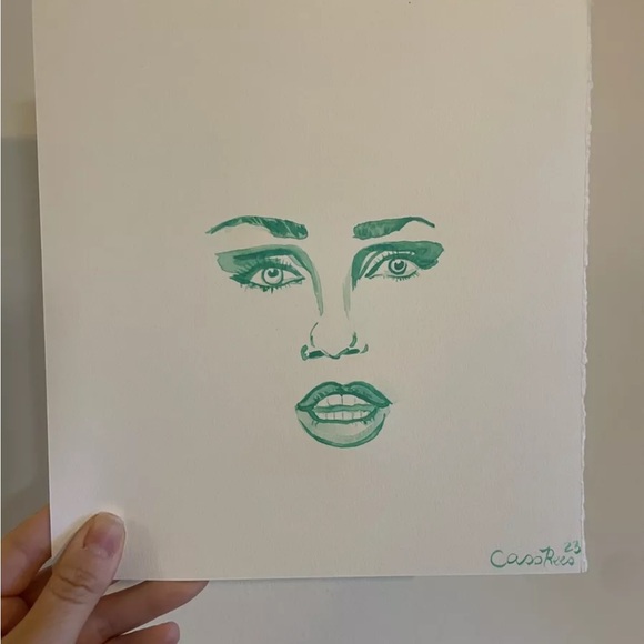 Miley Cyrus minimalist art watercolor wall decor one of a kind new - Picture 1 of 4